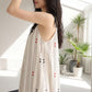 Striped Cotton Tie Strap Midi Lounge Dress - image 2