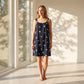 Bird Print Cotton Tie Strap Lounge Dress - image 2