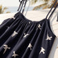 Bird Print Cotton Tie Strap Lounge Dress - image 4