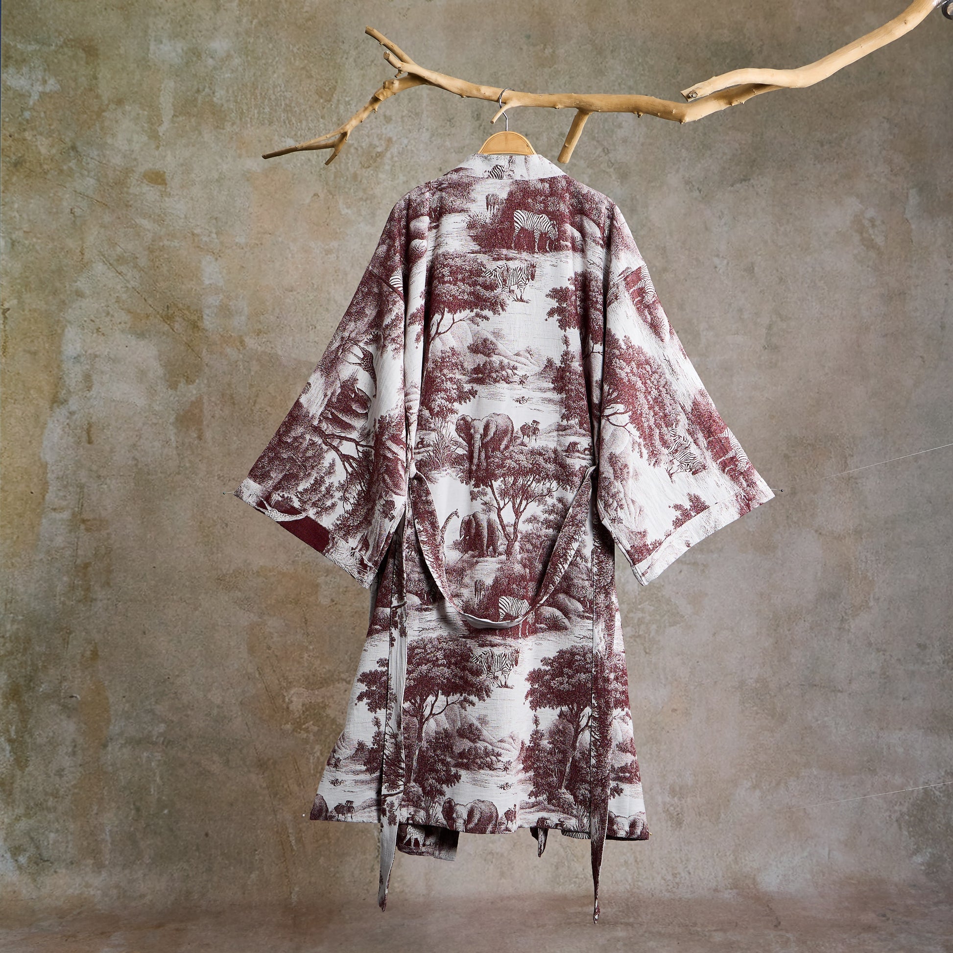 Toile Print Cotton Kimono Robe - image 11