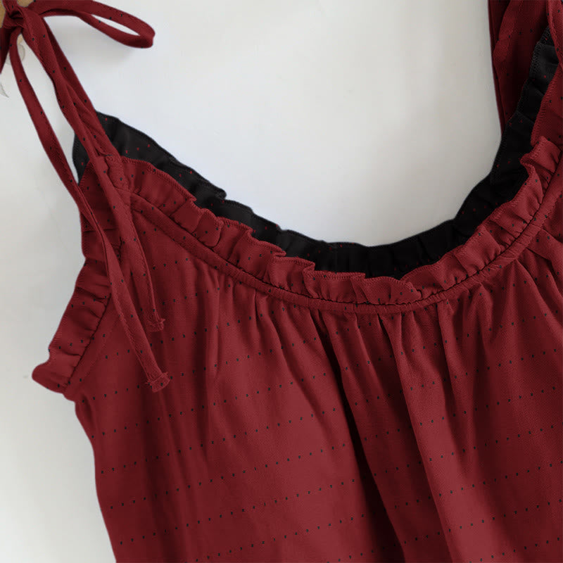 Textured Solid Color Cami & Pants Lounge Set - image 6