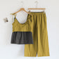 Textured Solid Color Cami & Pants Lounge Set - image 1