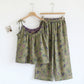 Ginkgo Leaf Print Tie-Shoulder Loungewear Set - Green & Purple - XL - image 12