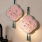 Bird & Floral Coral Fleece Hand Towel - LightPink - 9'' × 9'' - 2 PCS - image 0