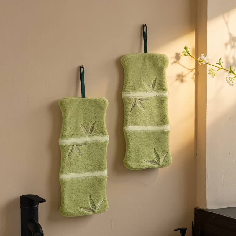 Bamboo Leaf Coral Fleece Hand Towel - image 1
