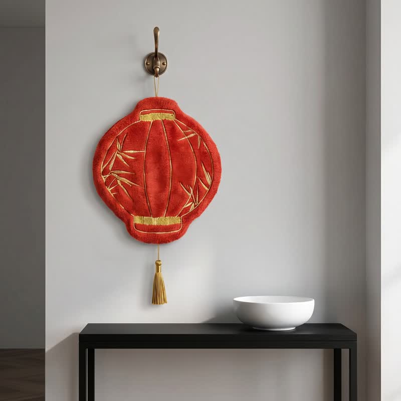 Lunar Red Bamboo Coral Fleece Hand Towel - image 2