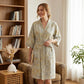 Floral Butterfly Cotton Gauze Kimono Bathrobe - image 1