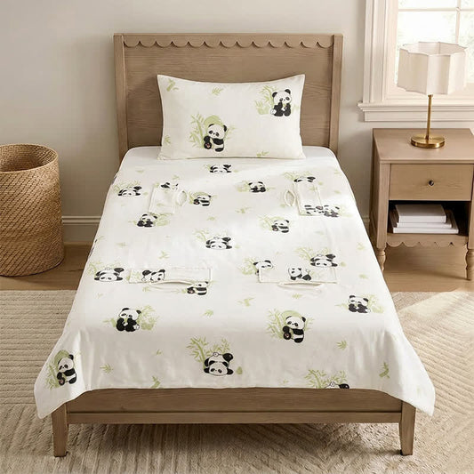 Panda Bamboo Cotton Gauze Baby Blanket - White - Quilted - Twin(59" × 79") - image 0