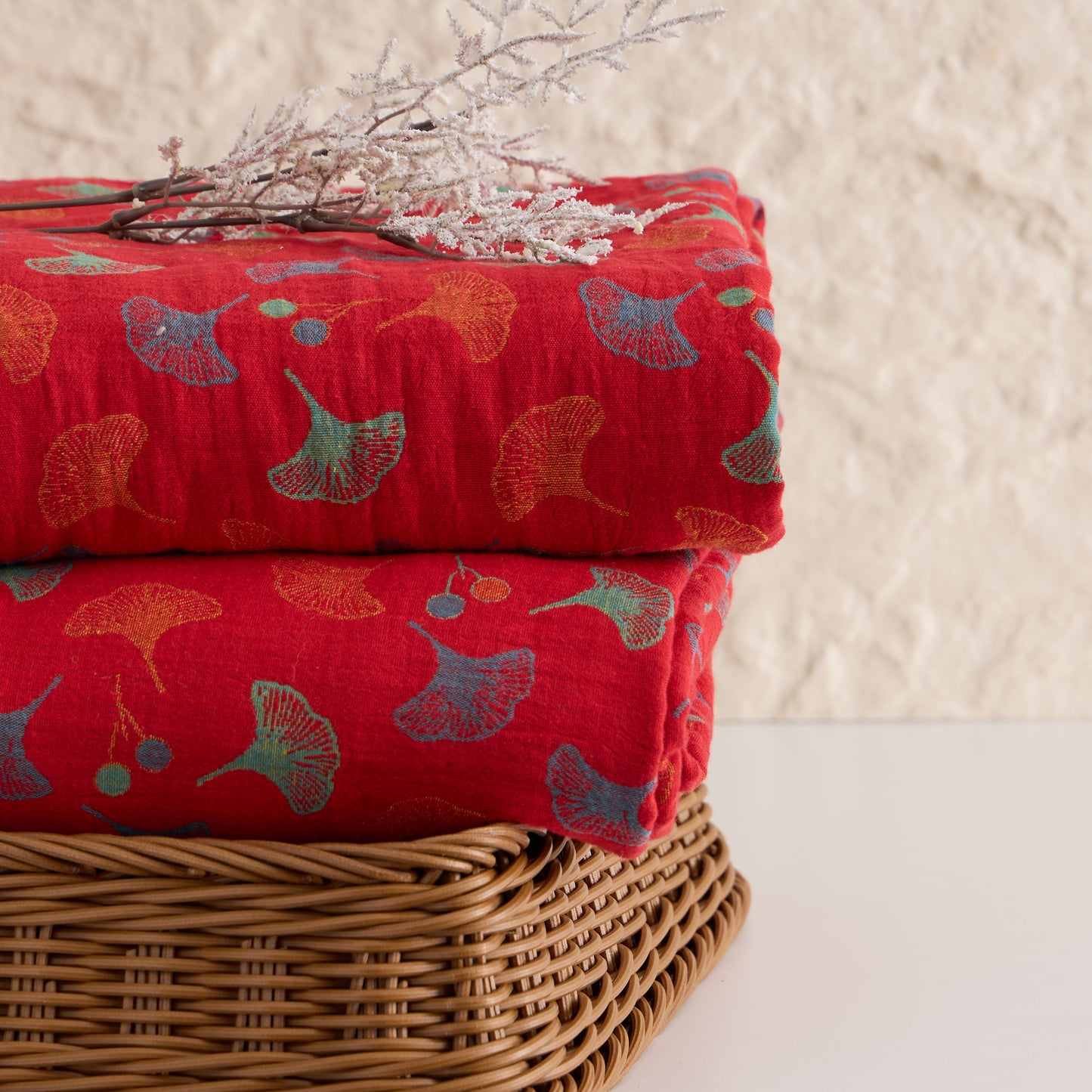 Ginkgo Leaf Cotton Jacquard Fabric - image 3