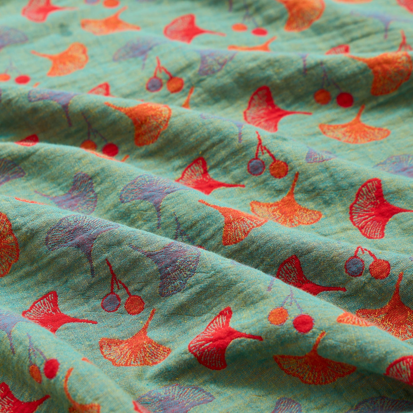 Ginkgo Leaf Cotton Jacquard Fabric - image 6