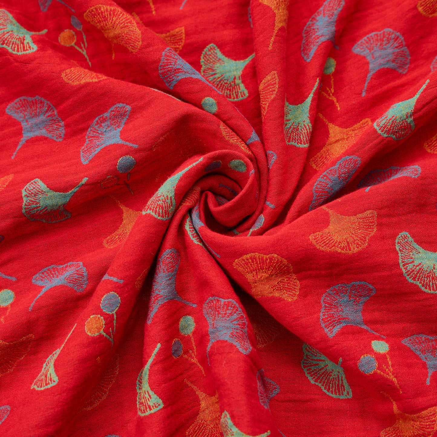 Ginkgo Leaf Cotton Jacquard Fabric - image 2