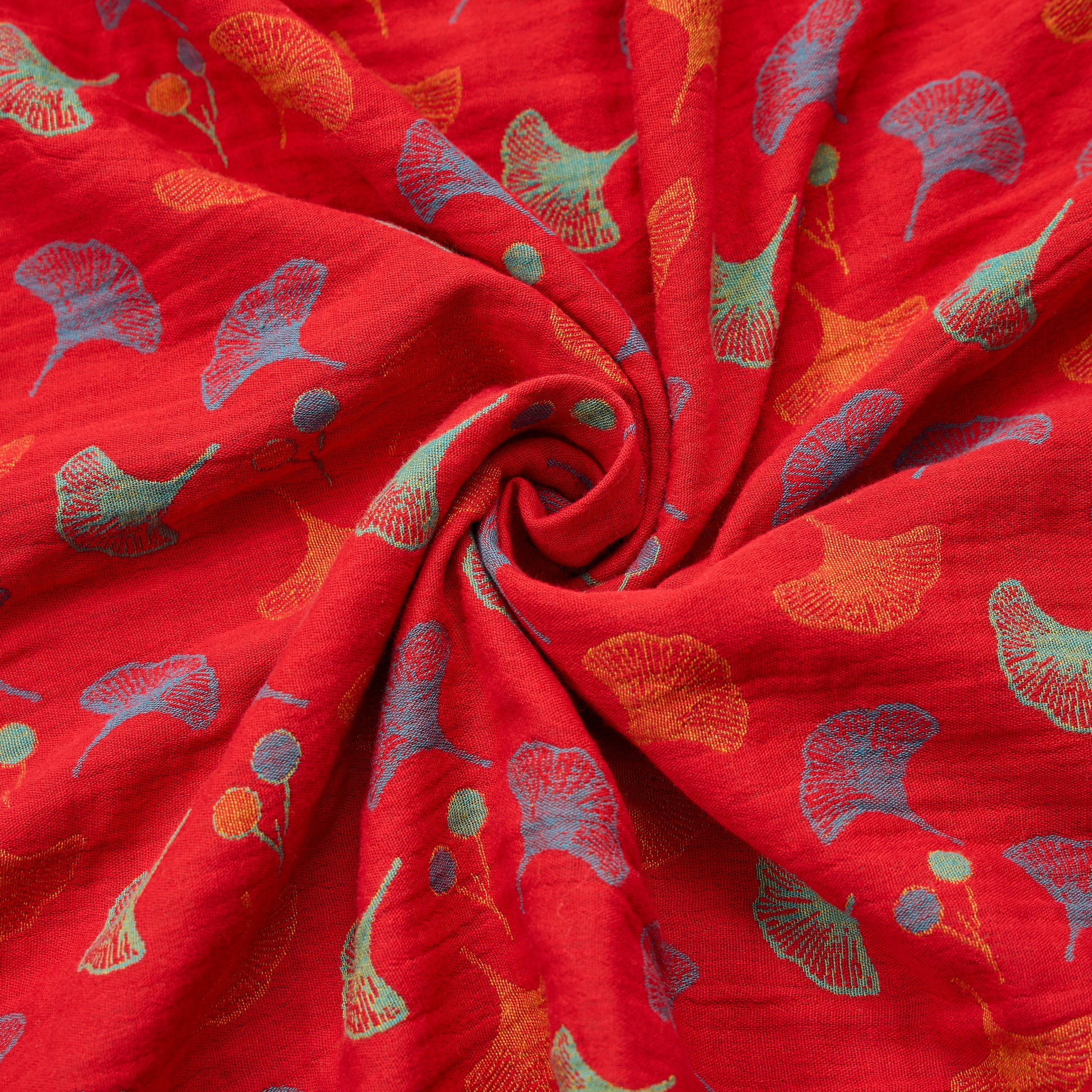 Ginkgo Leaf Cotton Jacquard Fabric - image 2