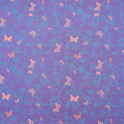 Butterfly Vine Cotton Jacquard Fabric - Purple - Meter - 5M - image 0