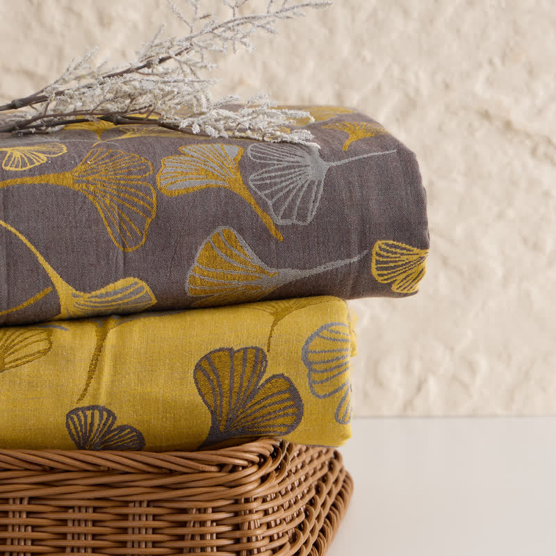 Large Ginkgo Leaf Cotton Jacquard Fabric - image 8