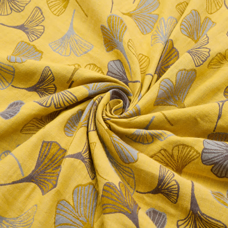 Large Ginkgo Leaf Cotton Jacquard Fabric - image 2