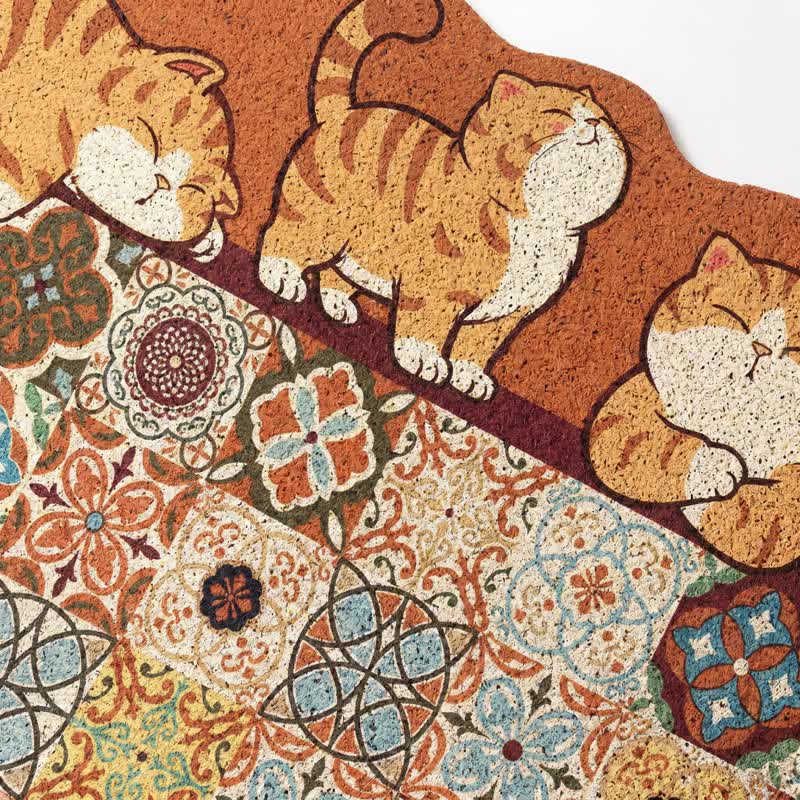 Whimsical Cat Patchwork Entryway Rug - image 3