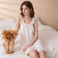 Cotton Floral Ruffle Strap Lounge Dress - image 2
