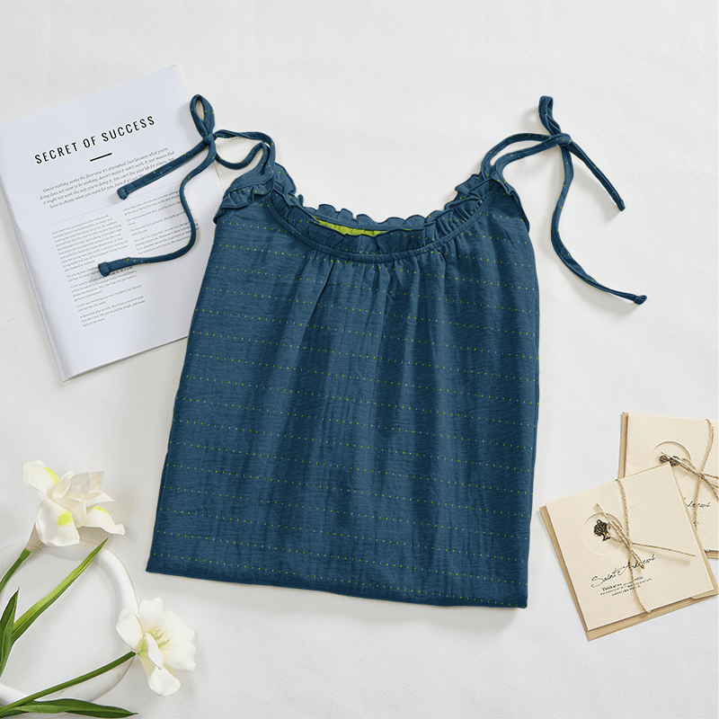 Sunwashed Solid Color Tie Strap Lounge Dress - image 10