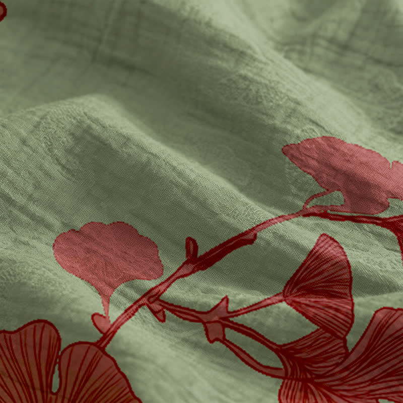 Ginkgo Leaf Tie Strap Maxi Lounge Dress - image 9
