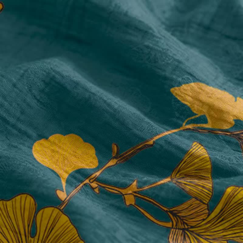 Ginkgo Leaf Tie Strap Maxi Lounge Dress - image 44