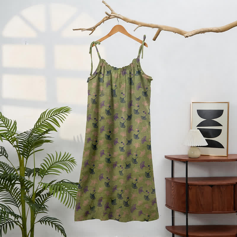 Ginkgo Floral Tie Strap Lounge Dress - image 11