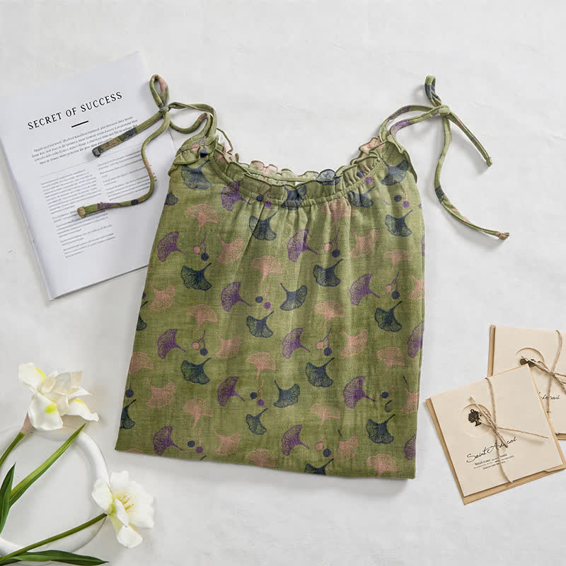 Ginkgo Floral Tie Strap Lounge Dress - image 12