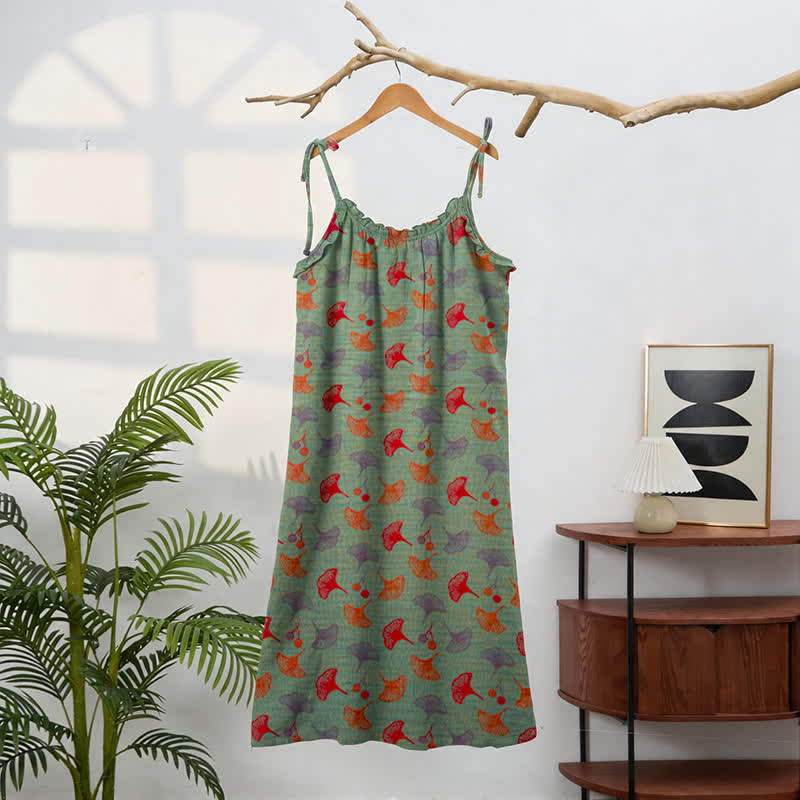 Ginkgo Floral Tie Strap Lounge Dress - image 41