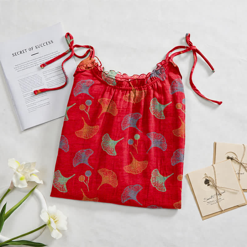 Ginkgo Floral Tie Strap Lounge Dress - image 47