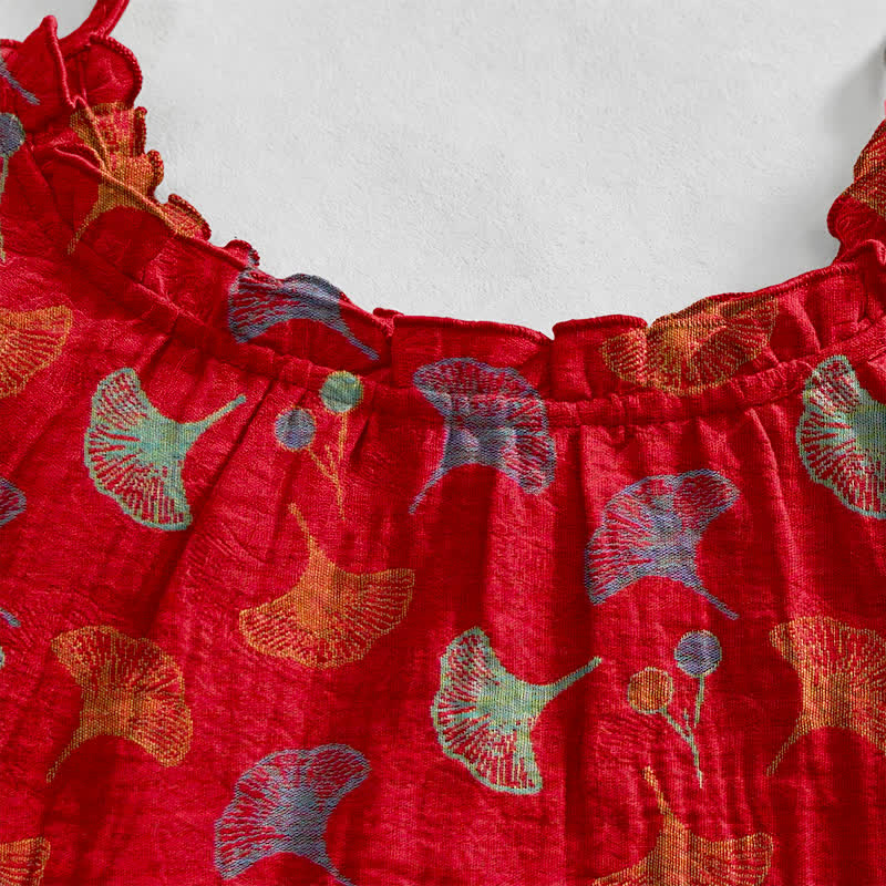 Ginkgo Floral Tie Strap Lounge Dress - image 3