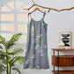 Ginkgo Leaf Tie Strap Cotton Lounge Midi Dress - image 1