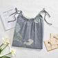 Ginkgo Leaf Tie Strap Cotton Lounge Midi Dress - image 2