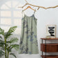 Ginkgo Leaf Tie Strap Cotton Lounge Midi Dress - image 6