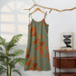 Ginkgo Leaf Tie Strap Cotton Lounge Midi Dress - image 16