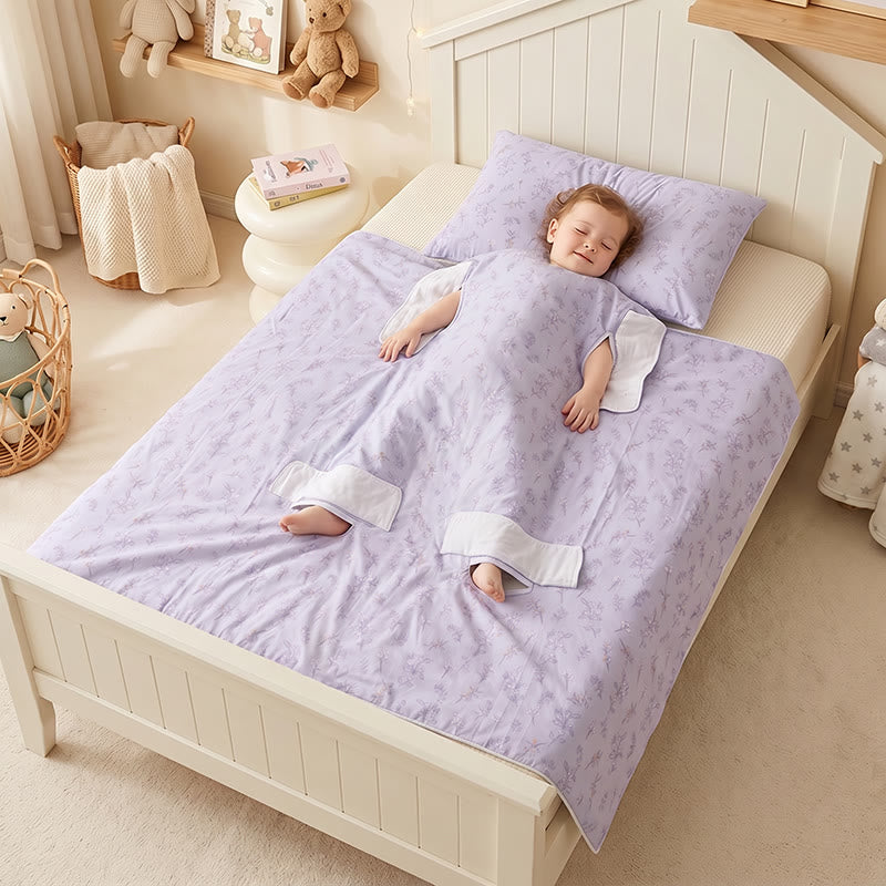 Lavender Bloom Quilted Cotton Baby Blanket - Purple - Twin(59" × 79") - image 0
