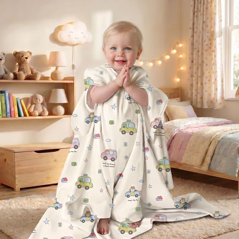 Cotton Gauze Little Cars Kick-Proof Baby Blanket - image 1
