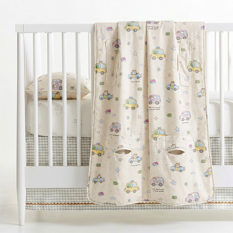 Cotton Gauze Little Cars Kick-Proof Baby Blanket - image 4