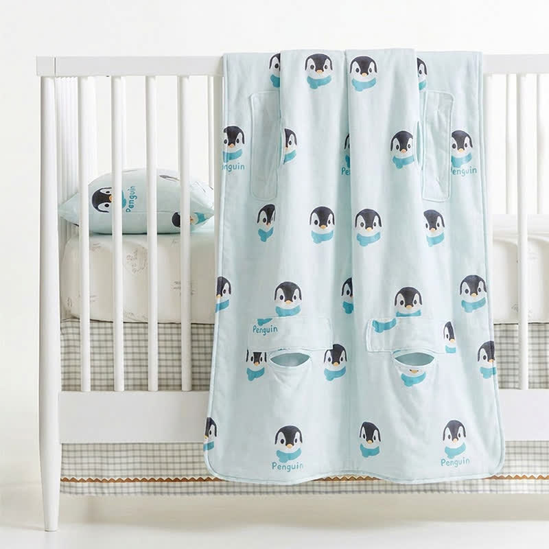 Penguin Dream Cotton Gauze Baby Quilt - image 4