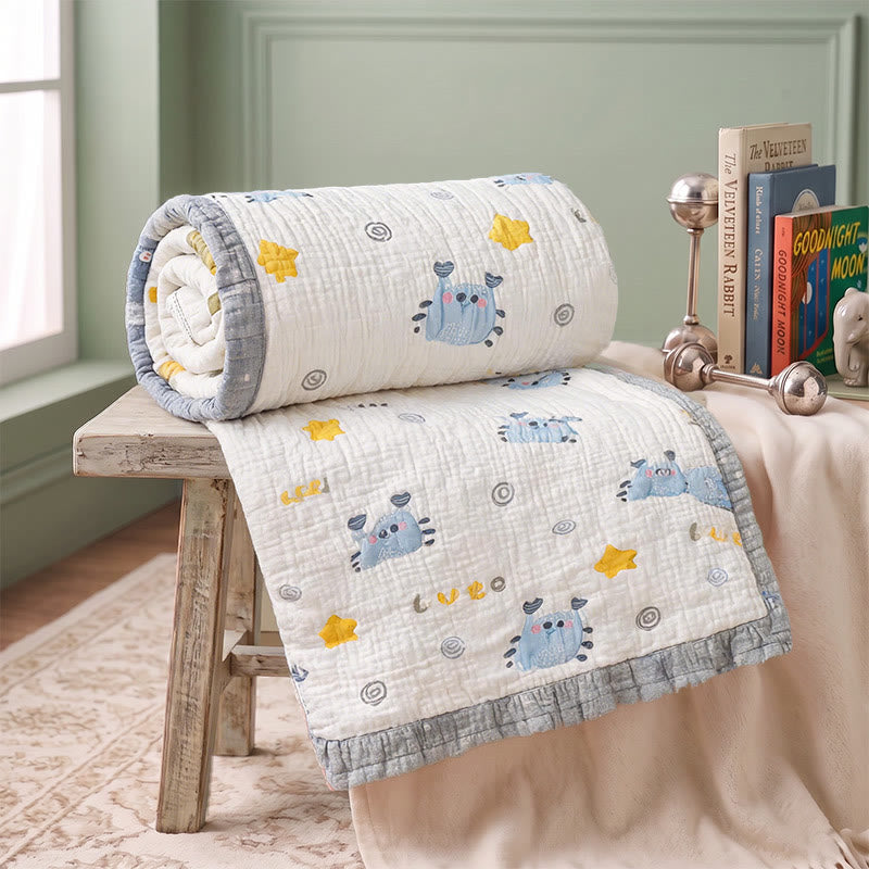 Blue Crab Lyocell Quilted Baby Blanket - image 3