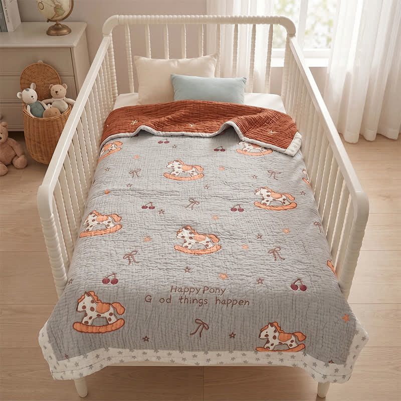 Happy Pony Lyocell Cooling Quilted Baby Quilt - image 2