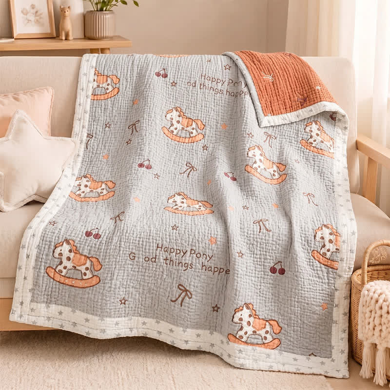 Happy Pony Lyocell Cooling Quilted Baby Quilt - image 1