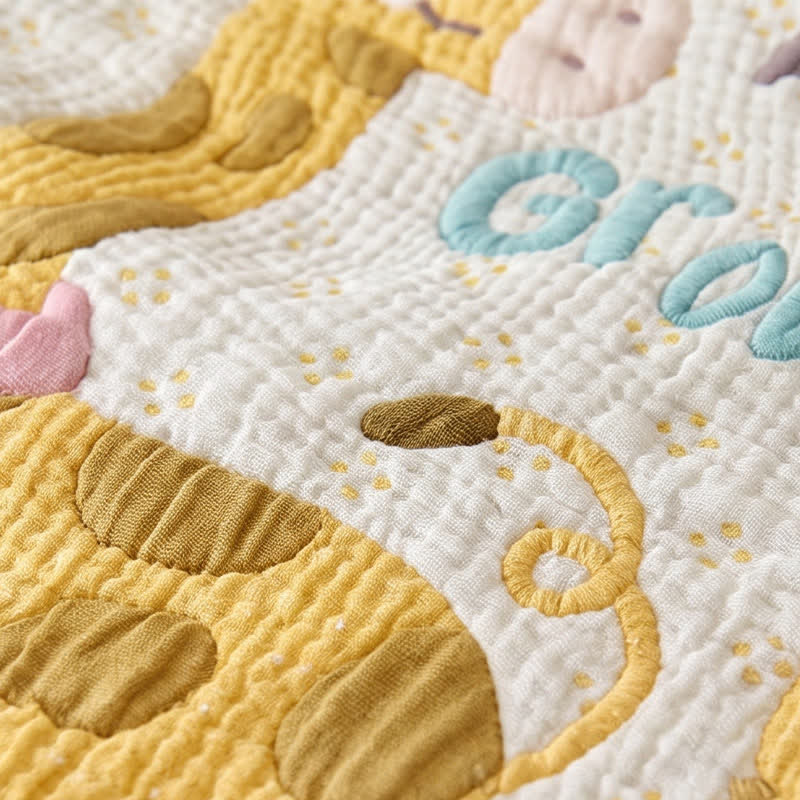 Giraffe and Lion Lyocell Quilted Baby Blanket - image 3