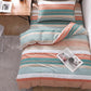 Coral Teal Stripe Twin XL Bedding Set - image 2