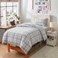 Blue Plaid Cotton Twin XL Bedding Set - image 3