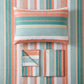 Coral Teal Stripe Twin XL Bedding Set - image 3
