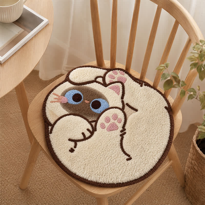 Curled Cat Faux Cashmere Seat Cushion - image 3