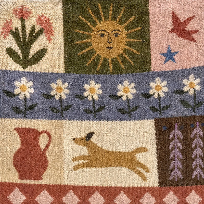 Puppy Pattern Patchwork Fringe Throw Blanket - image 3