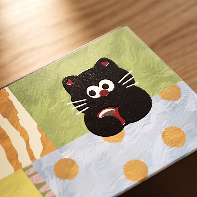 Playful Cat Patchwork Wooden Tissue Box Organizer - image 4