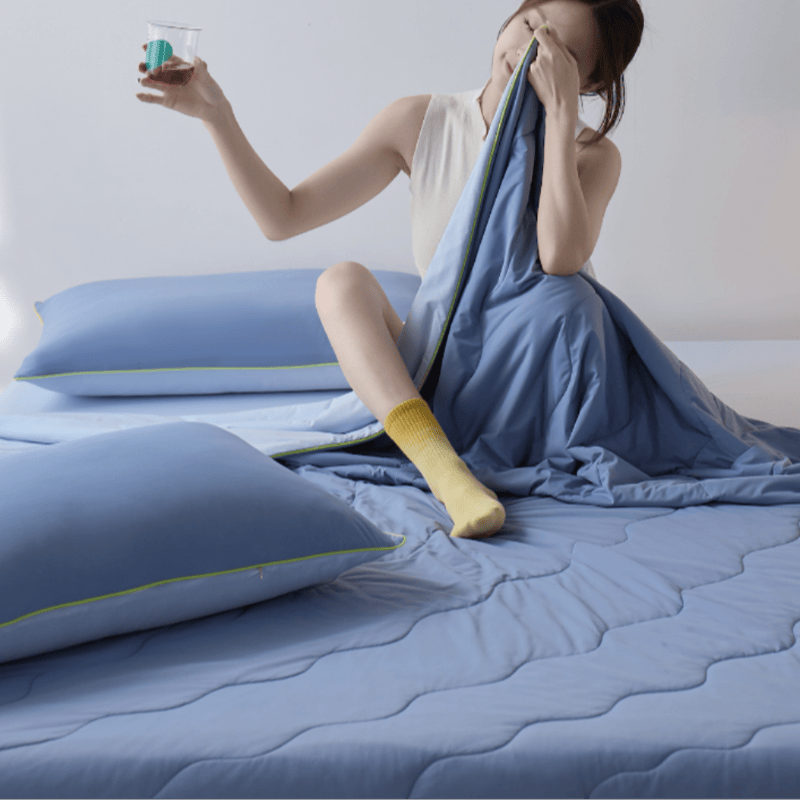 Double-Sided Cooling Lightweight Summer Comforter - Dusty Blue - 79" × 91"  - image 4