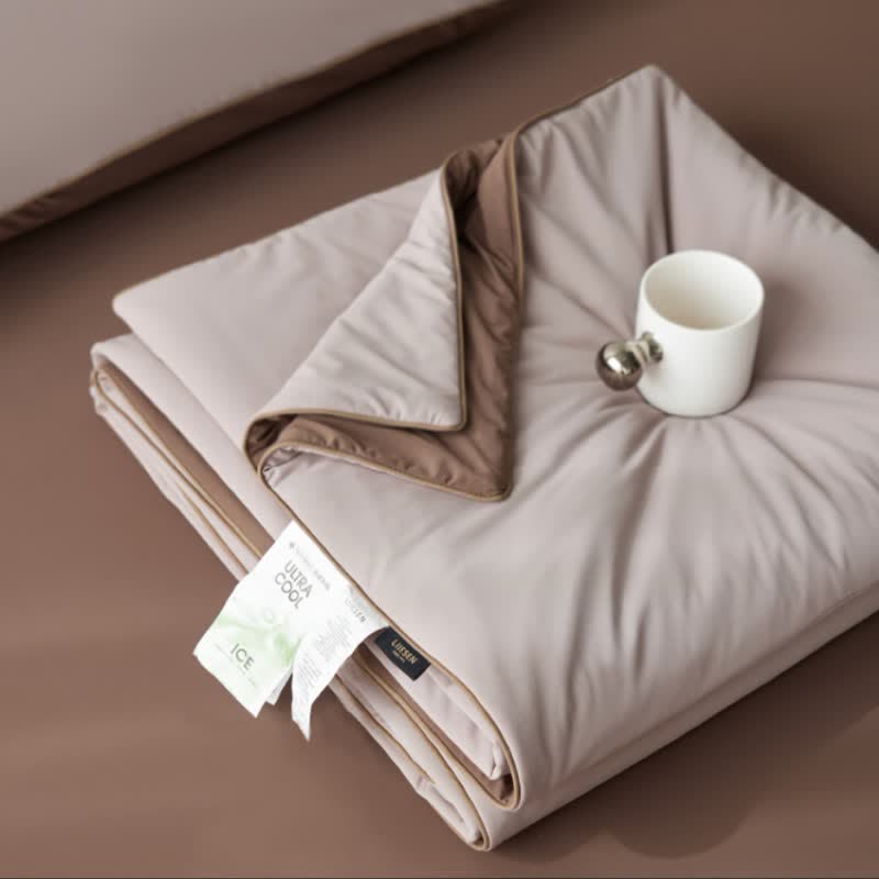 Nordic Cooling Lightweight Summer Comforter - Coffee Beige - 79" × 91" - image 14