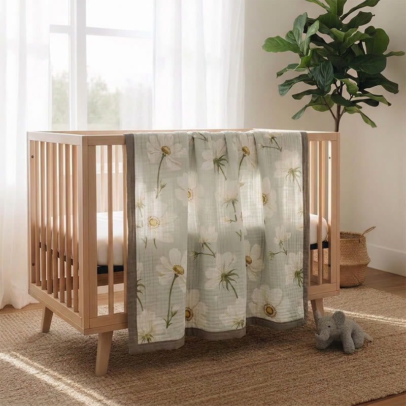 Soft Ivory Sunflower Cotton Blanket - image 4